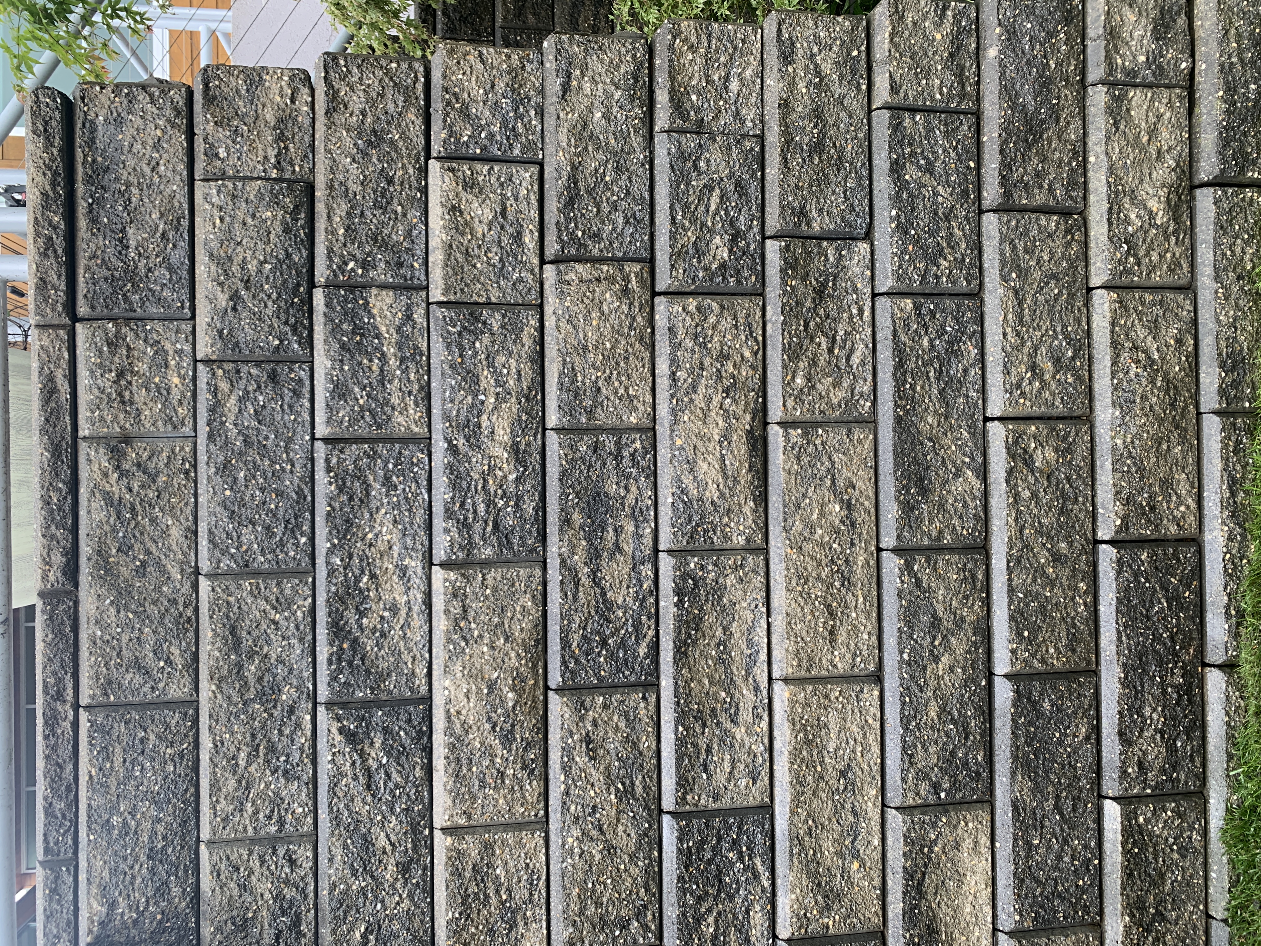 Wall before pressure washing